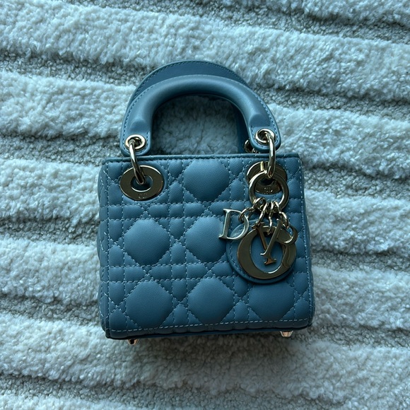Dior Handbags - Dior Cloud Blue Micro Lady Dior